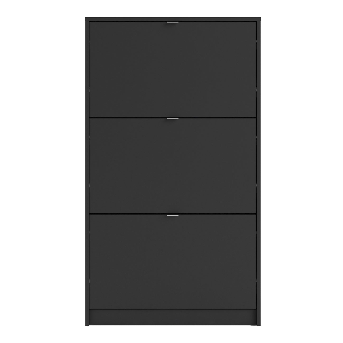 Shoes Matt Black Cabinet 3 Tilting Doors (1or2 Layers) - FURNITURE CURLS