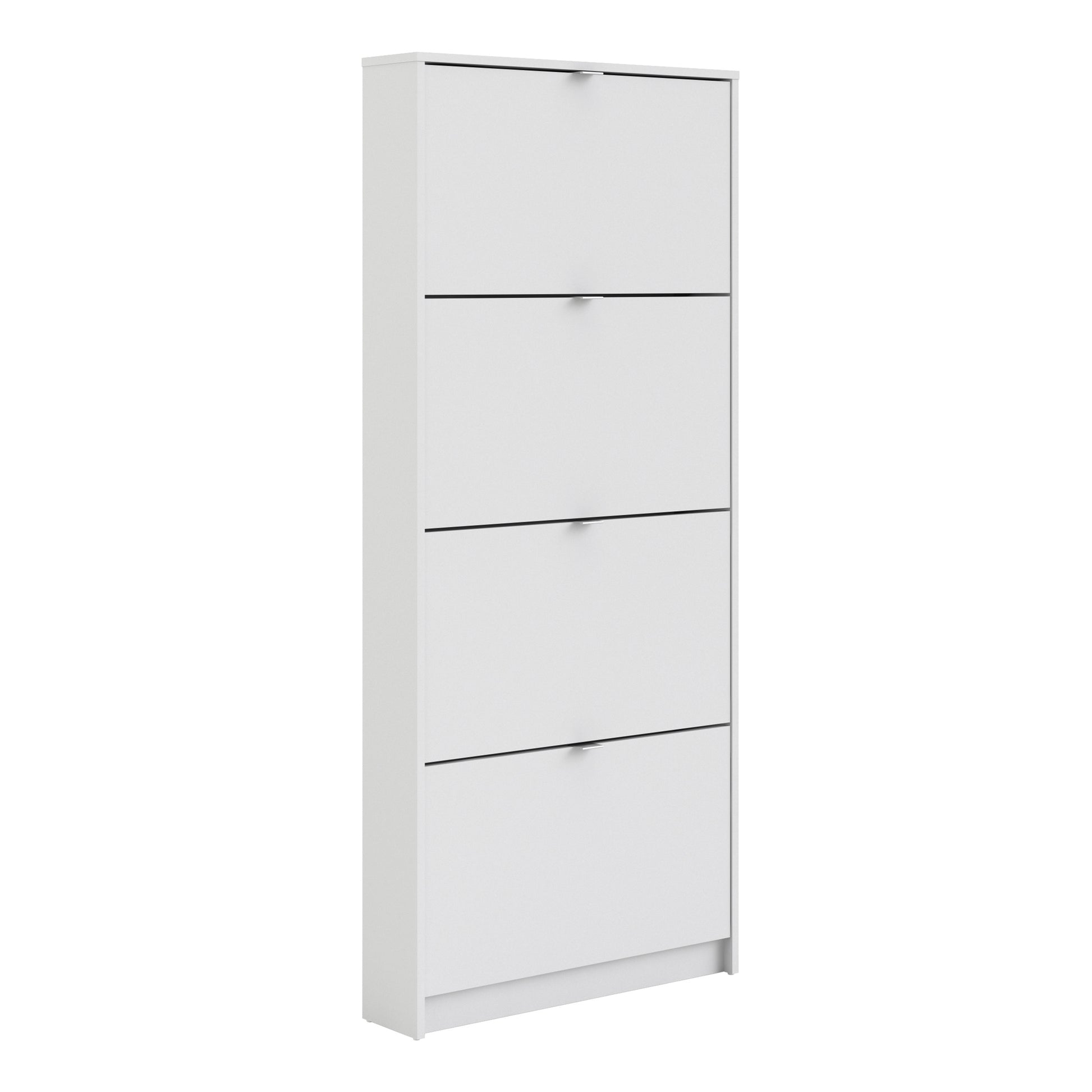 Shoes White Cabinet 4 Tilting Doors (1or2 Layers) - FURNITURE CURLS