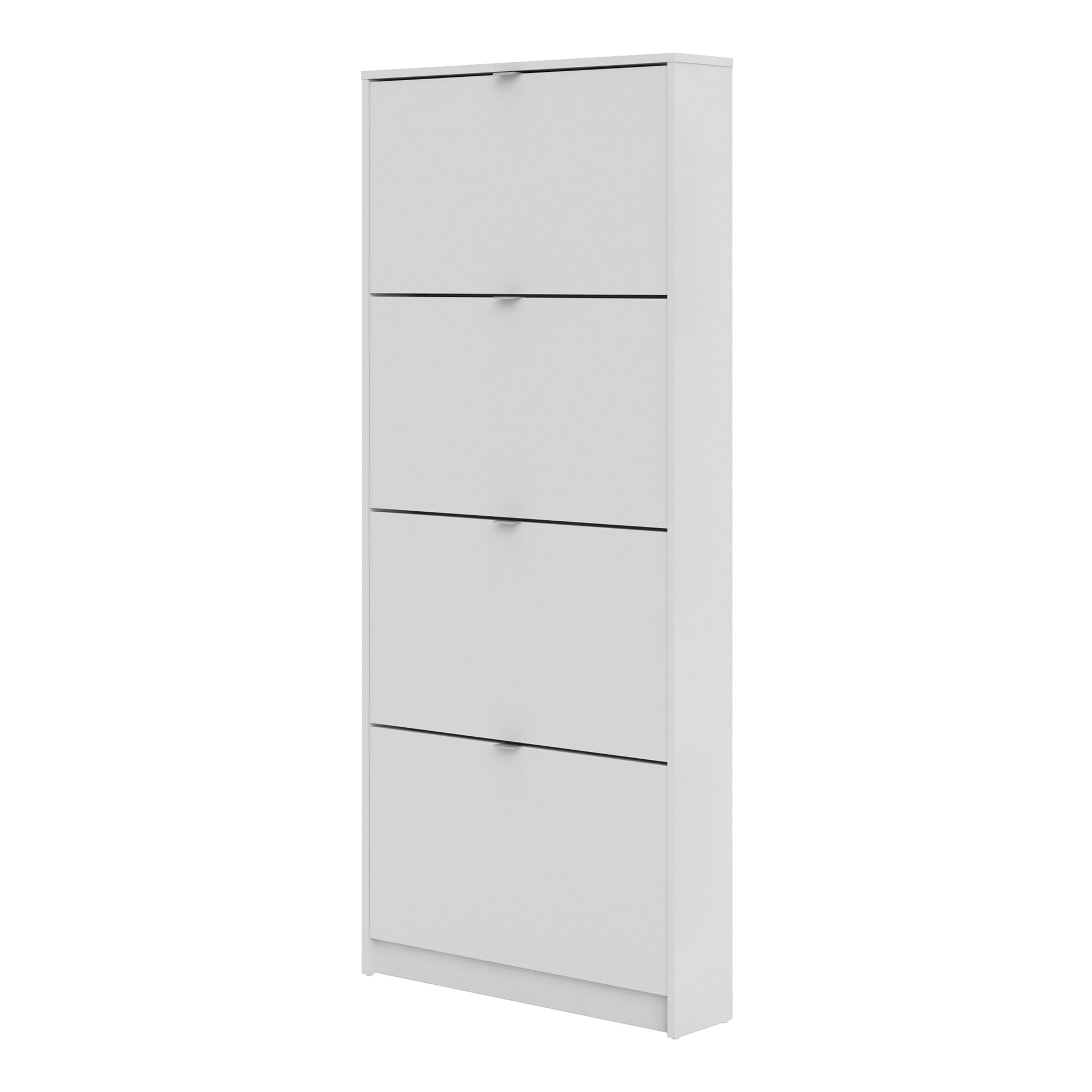 Shoes White Cabinet 4 Tilting Doors (1or2 Layers) - FURNITURE CURLS