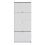 Shoes White Cabinet 4 Tilting Doors (1or2 Layers) - FURNITURE CURLS