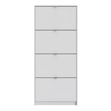 Shoes White Cabinet 4 Tilting Doors (1or2 Layers) - FURNITURE CURLS