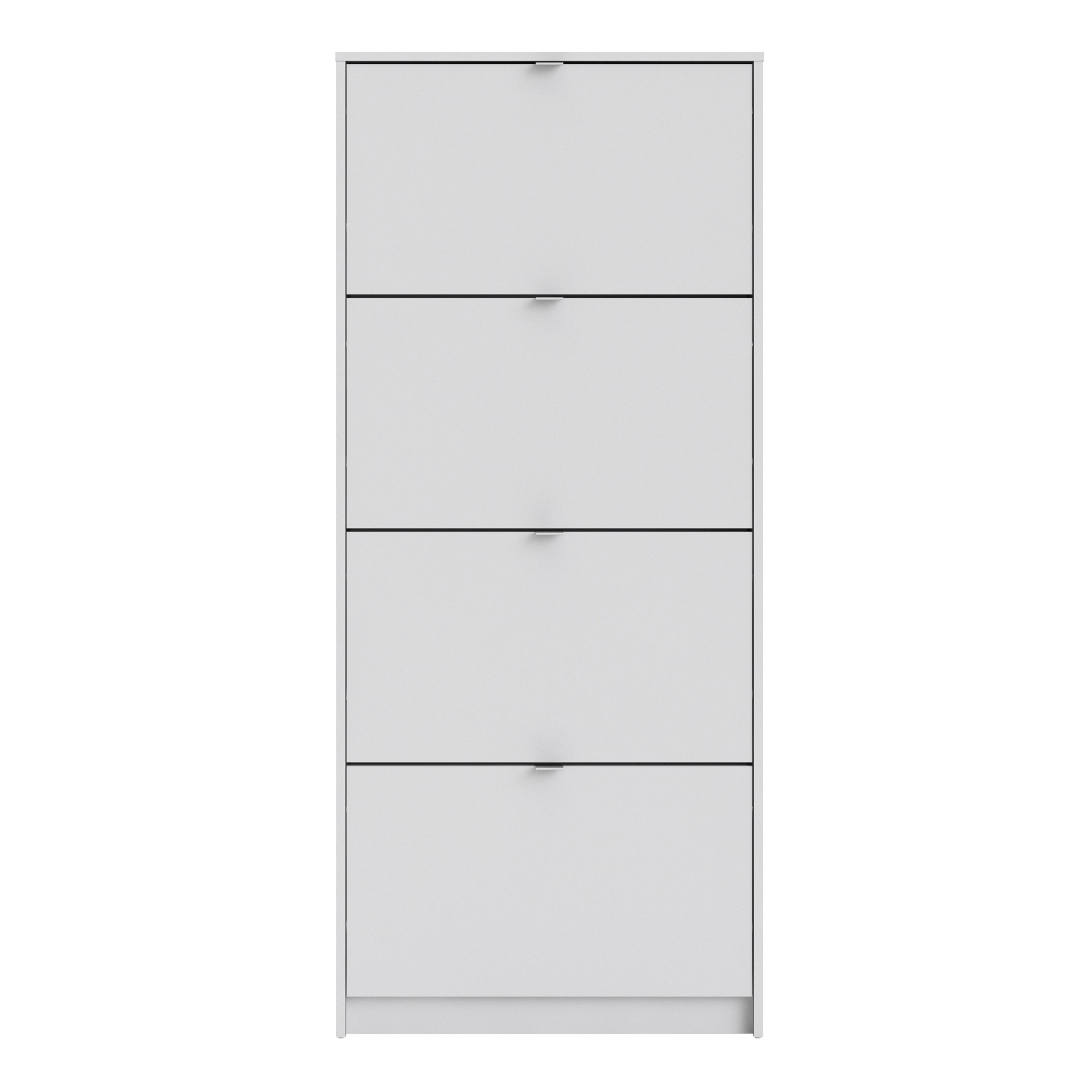 Shoes White Cabinet 4 Tilting Doors (1or2 Layers) - FURNITURE CURLS