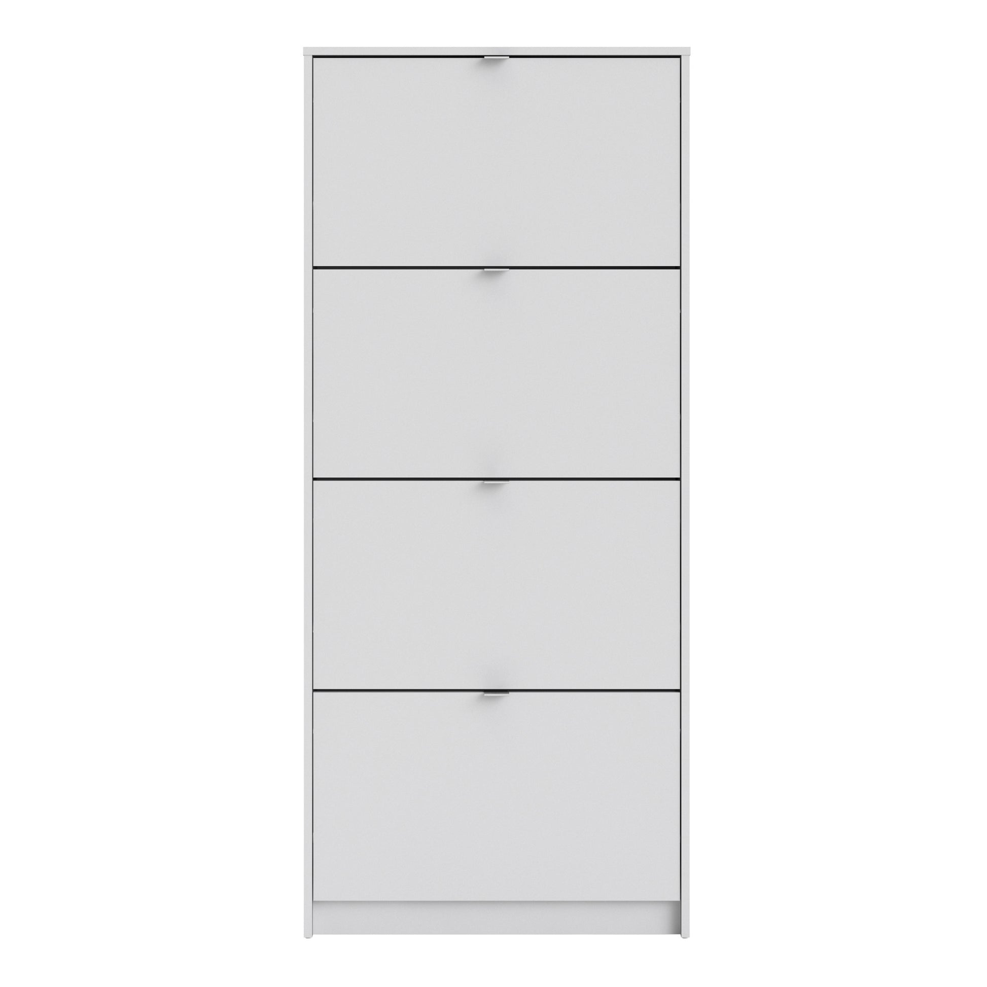 Shoes White Cabinet 4 Tilting Doors (1or2 Layers) - FURNITURE CURLS