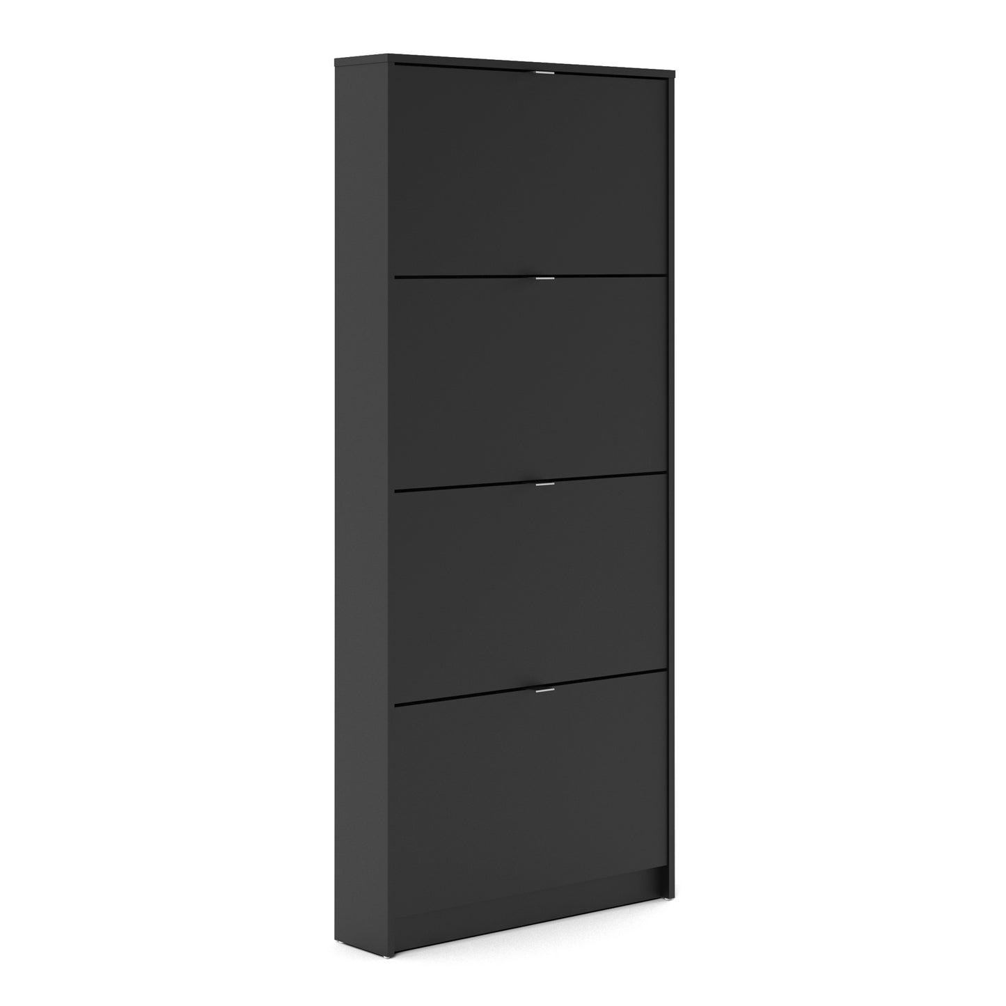 Shoes Matt Black Cabinet 4 Tilting Doors (1or2 Layers) - FURNITURE CURLS