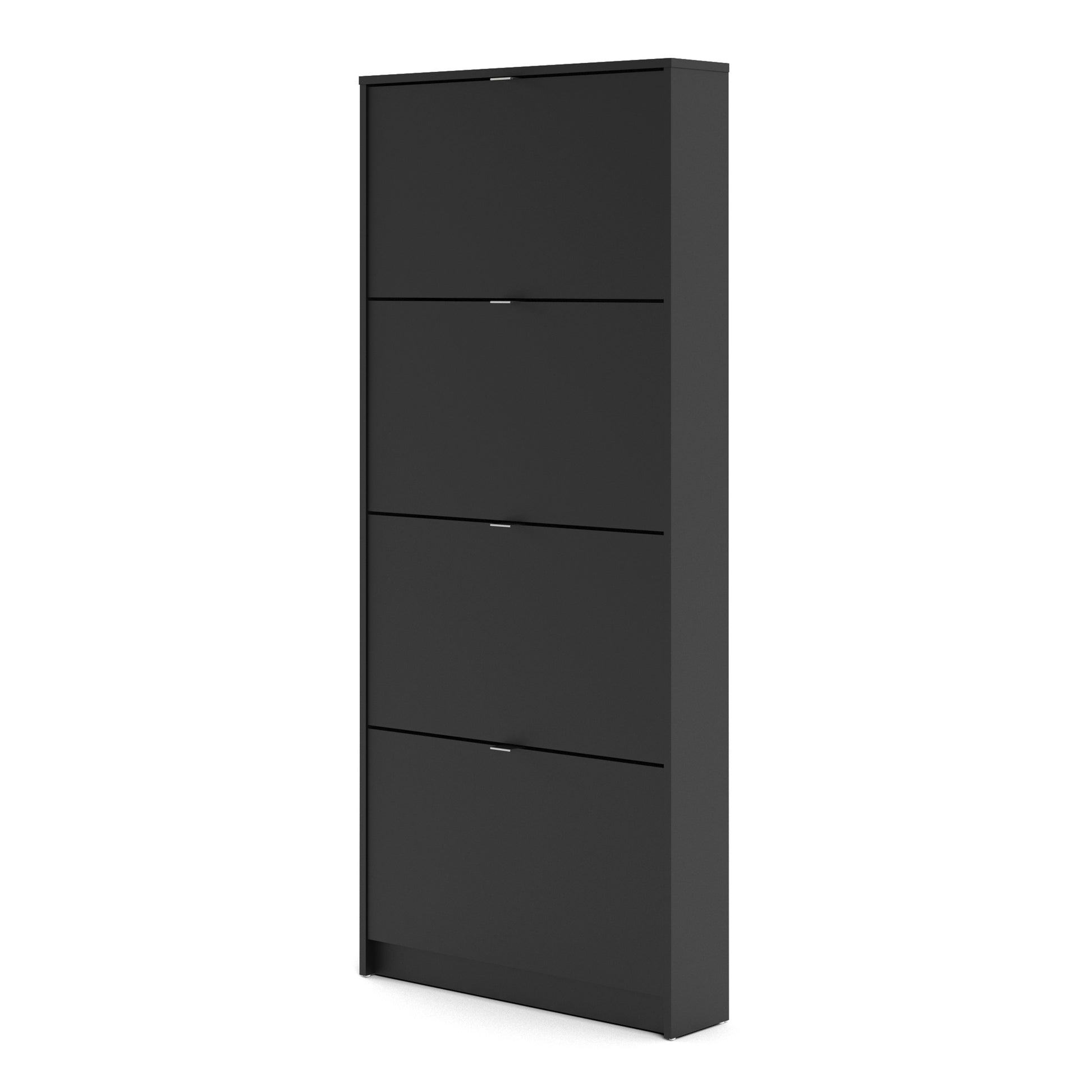 Shoes Matt Black Cabinet 4 Tilting Doors (1or2 Layers) - FURNITURE CURLS