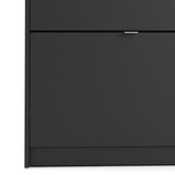 Shoes Matt Black Cabinet 4 Tilting Doors (1or2 Layers) - FURNITURE CURLS