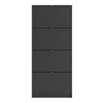 Shoes Matt Black Cabinet 4 Tilting Doors (1or2 Layers) - FURNITURE CURLS