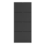 Shoes Matt Black Cabinet 4 Tilting Doors (1or2 Layers) - FURNITURE CURLS