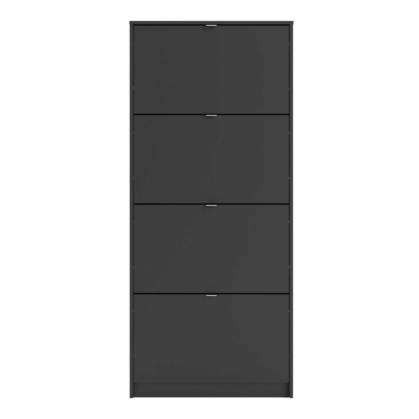 Shoes Matt Black Cabinet 4 Tilting Doors (1or2 Layers) - FURNITURE CURLS