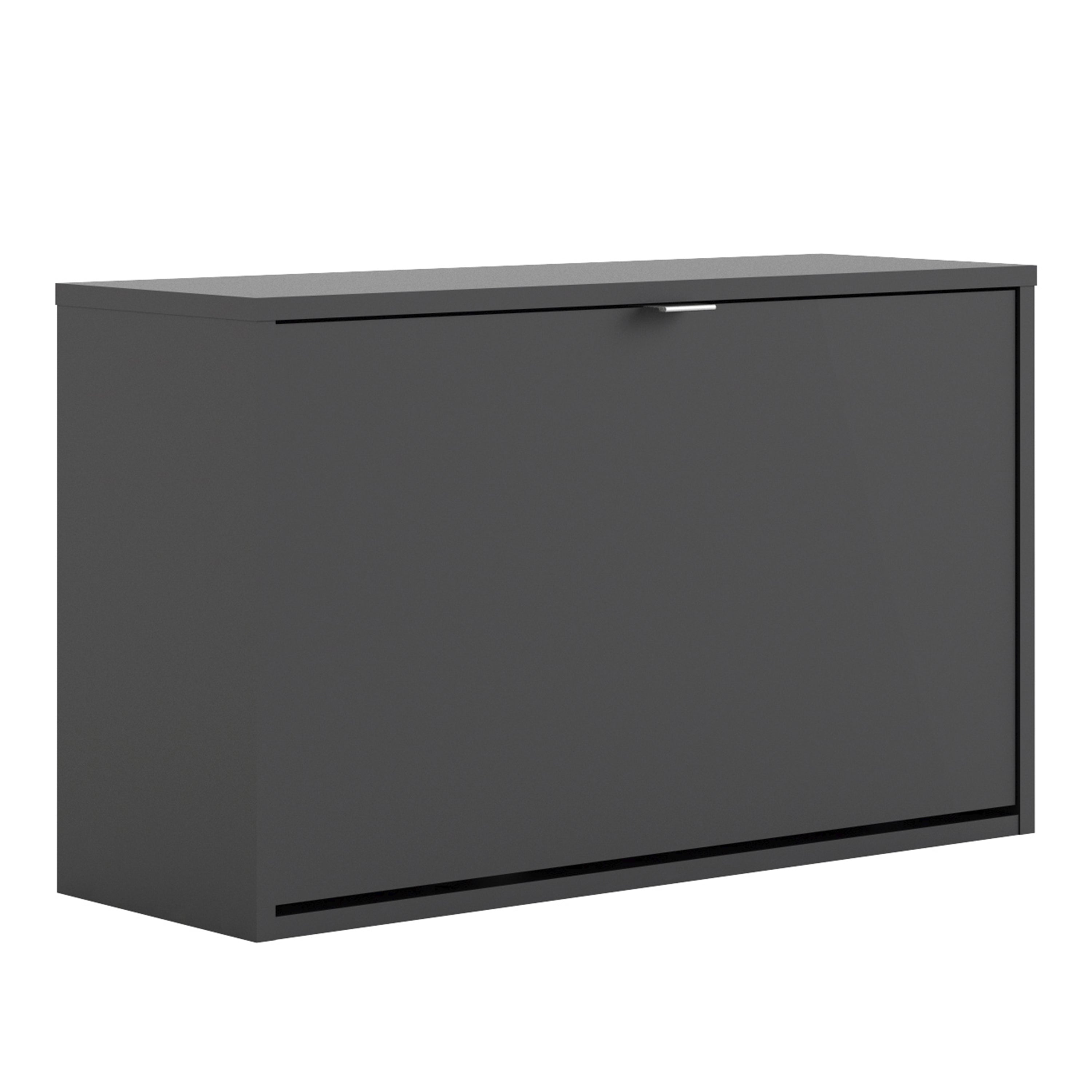 Shoes Matt Black Cabinet 1 Tilting Door (2 Layers) - FURNITURE CURLS