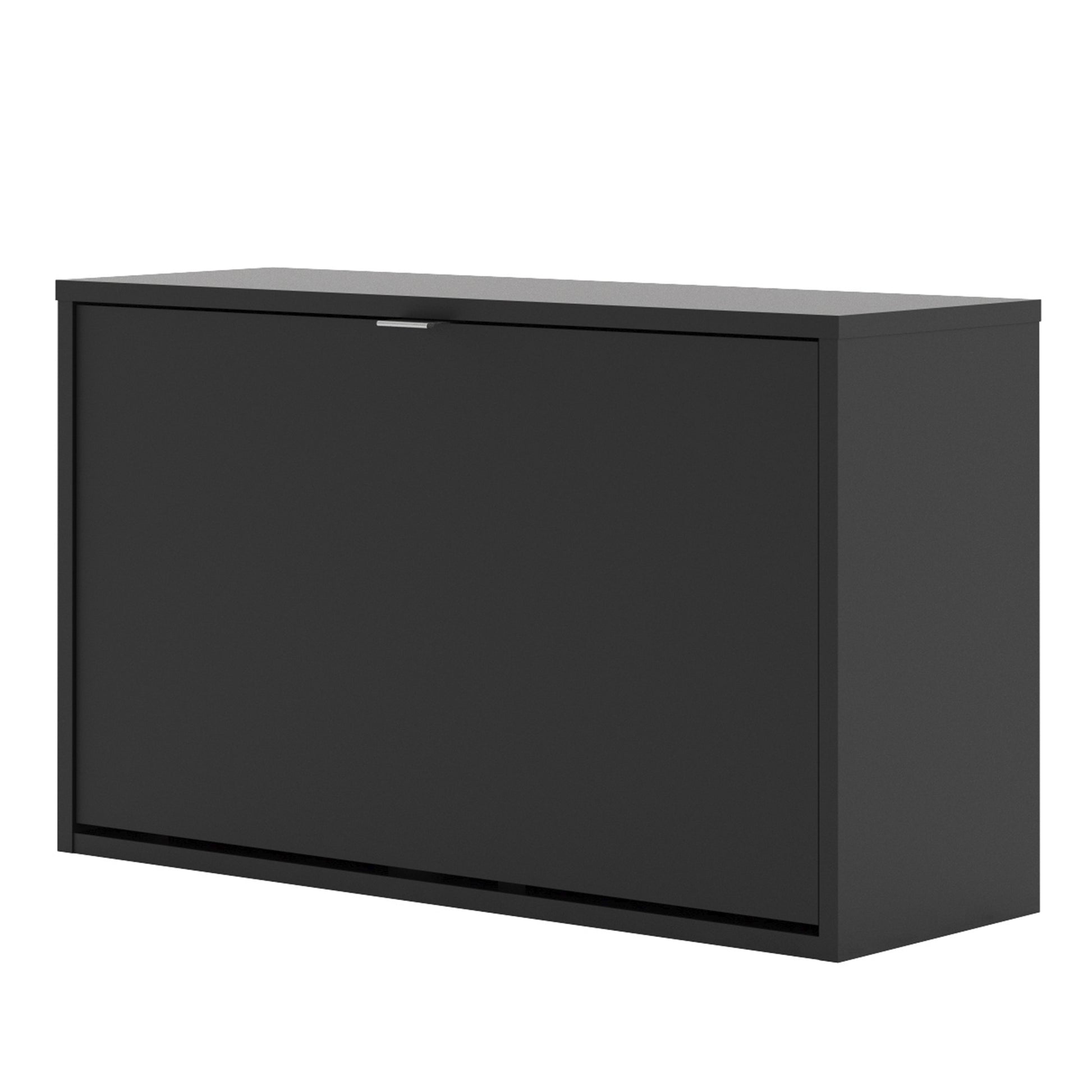 Shoes Matt Black Cabinet 1 Tilting Door (2 Layers) - FURNITURE CURLS