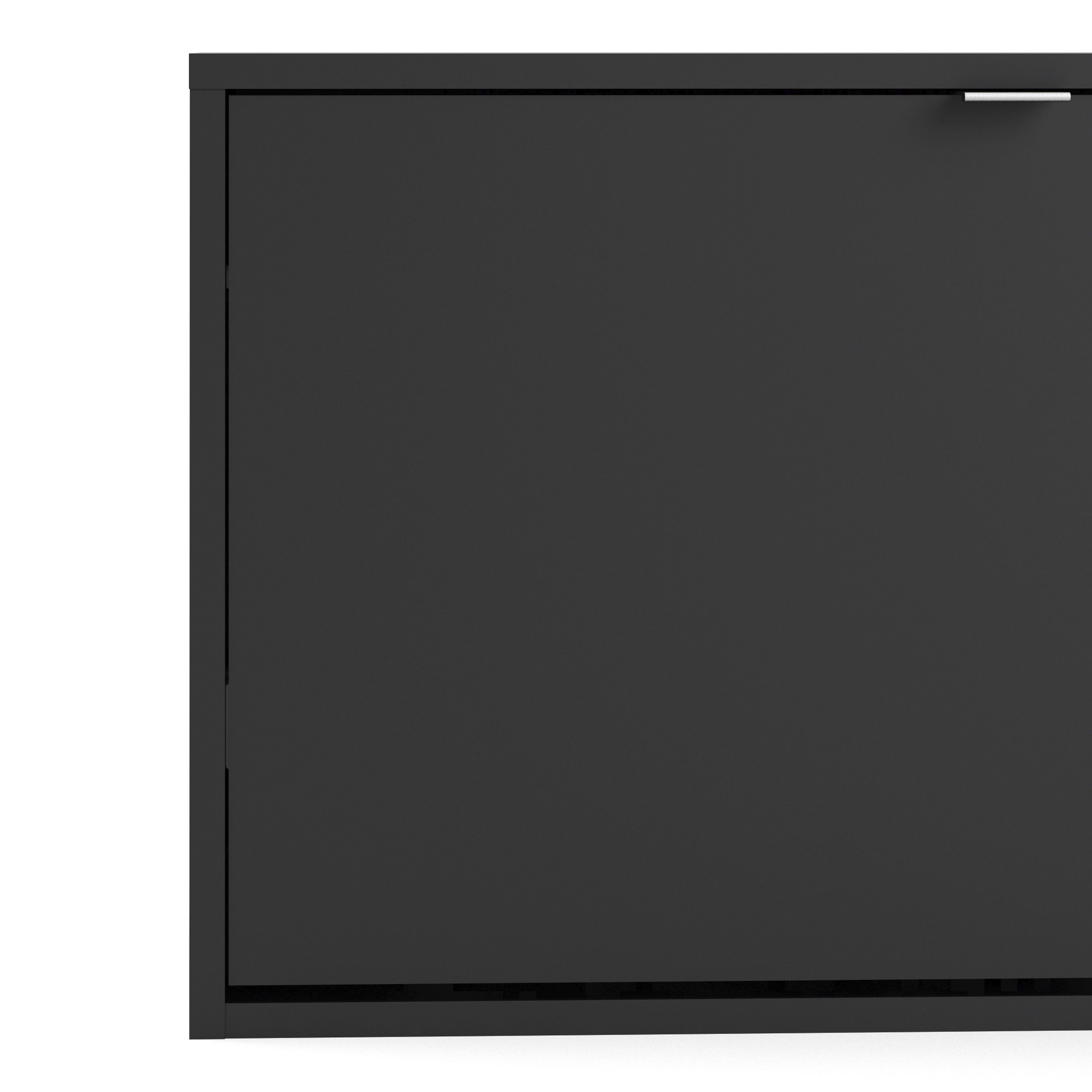 Shoes Matt Black Cabinet 1 Tilting Door (2 Layers) - FURNITURE CURLS