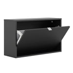 Shoes Matt Black Cabinet 1 Tilting Door (2 Layers) - FURNITURE CURLS