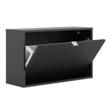Shoes Matt Black Cabinet 1 Tilting Door (2 Layers) - FURNITURE CURLS