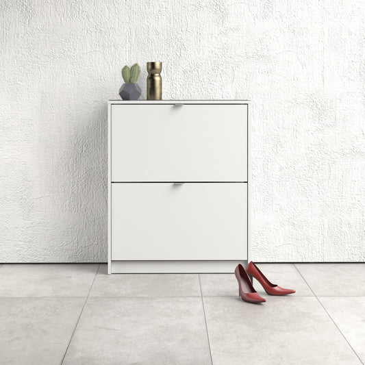 Shoes White Cabinet 2 Tilting Doors(1or2 Layers)
