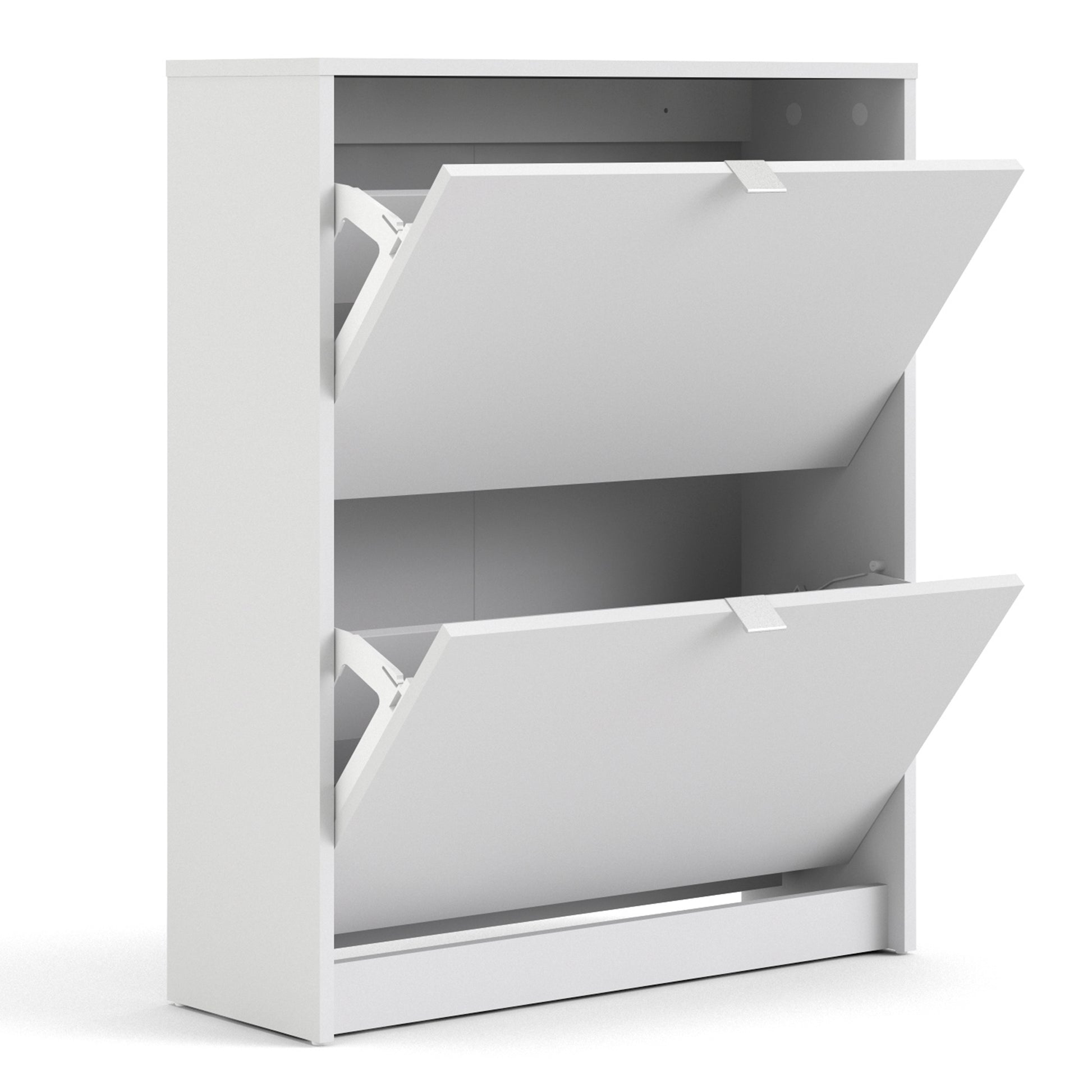 Shoes White Cabinet 2 Tilting Doors(1or2 Layers) - FURNITURE CURLS