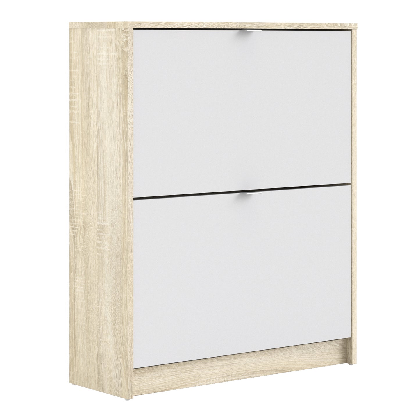 Shoes Oak Cabinet - White 2 Tilting Doors  (1or2 layers) - FURNITURE CURLS