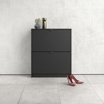 Shoes Matt Black Cabinet 2 Tilting Doors(1or2 Layers) - FURNITURE CURLS