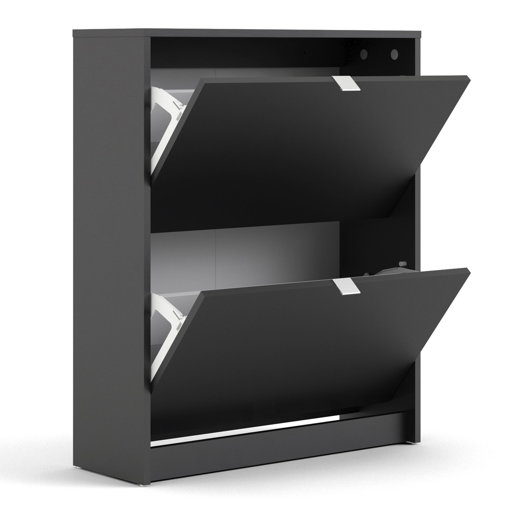 Shoes Matt Black Cabinet 2 Tilting Doors(1or2 Layers) - FURNITURE CURLS