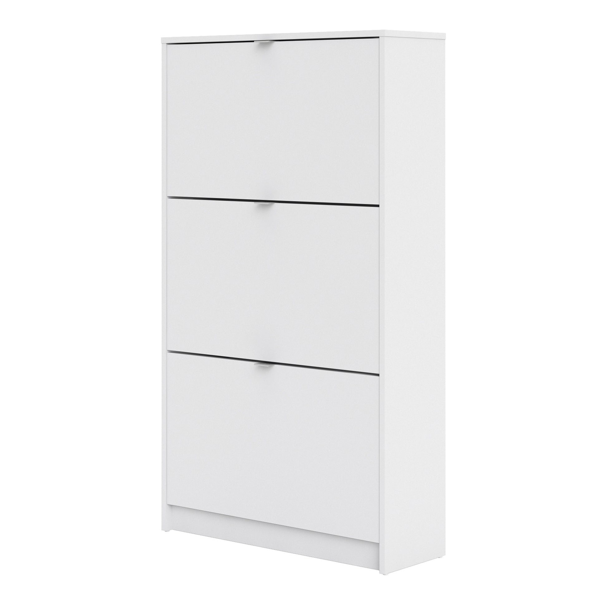 Shoes White Cabinet 3 Tilting Doors (1or2 Layers) - FURNITURE CURLS