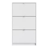 Shoes White Cabinet 3 Tilting Doors (1or2 Layers) - FURNITURE CURLS