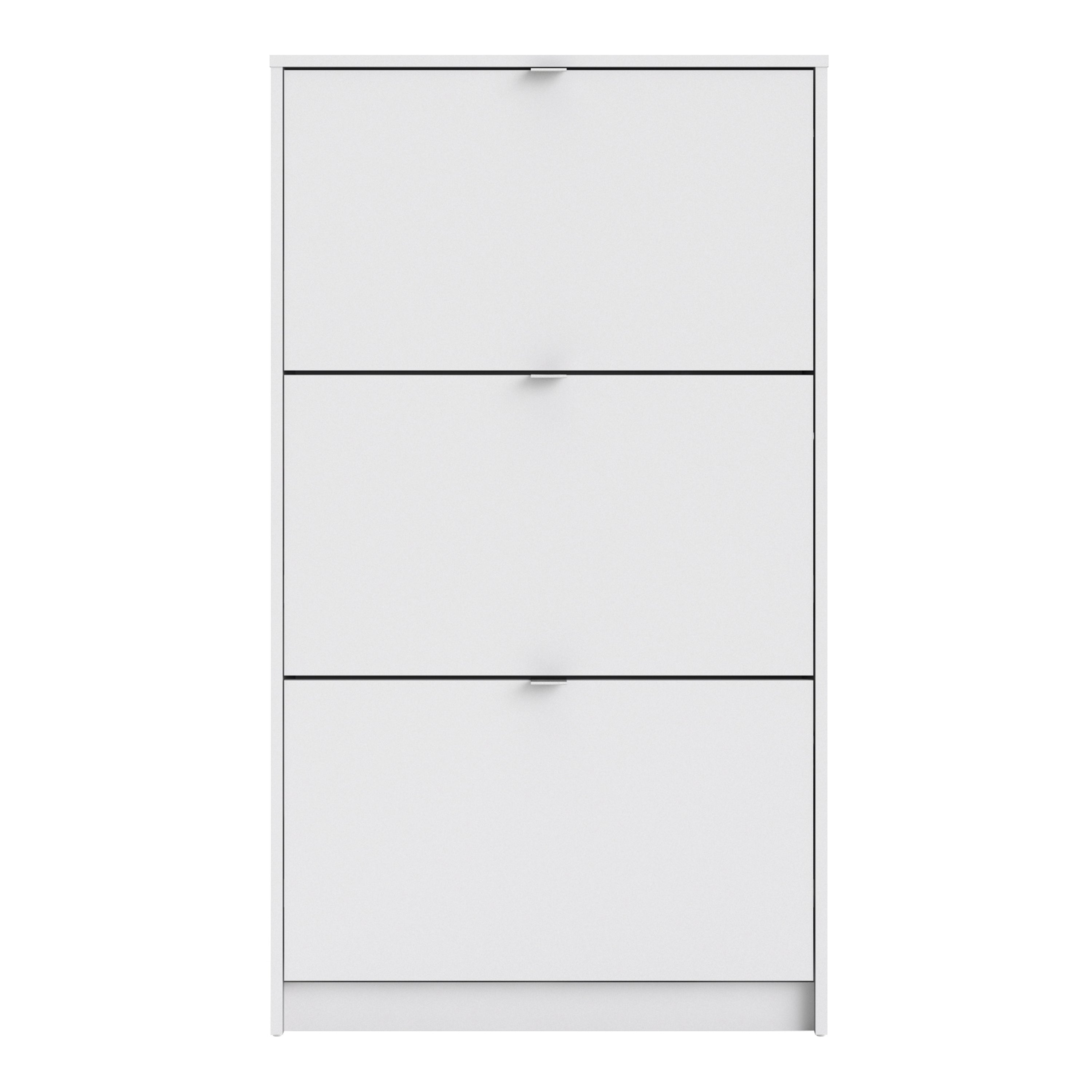 Shoes White Cabinet 3 Tilting Doors (1or2 Layers) - FURNITURE CURLS