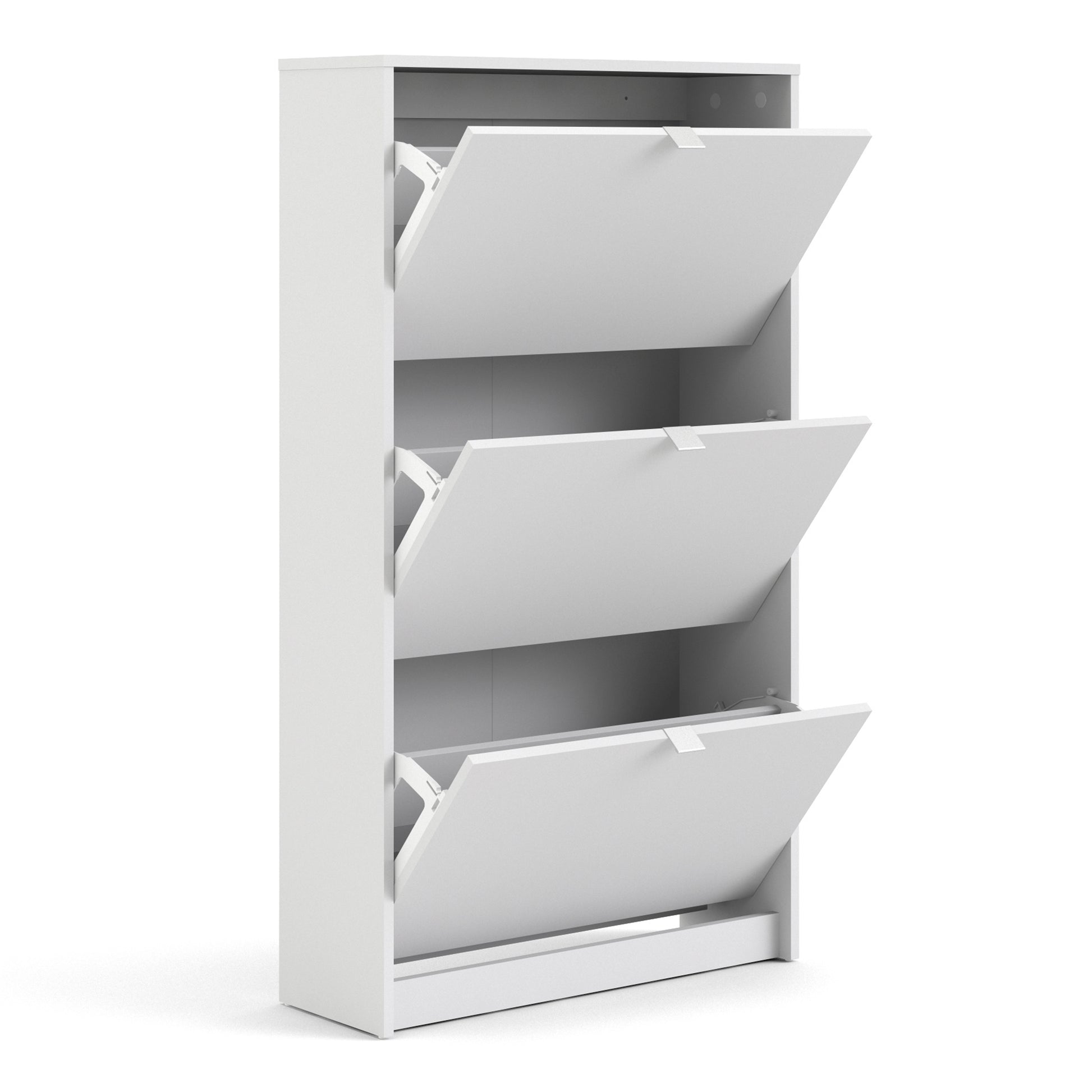 Shoes White Cabinet 3 Tilting Doors (1or2 Layers) - FURNITURE CURLS