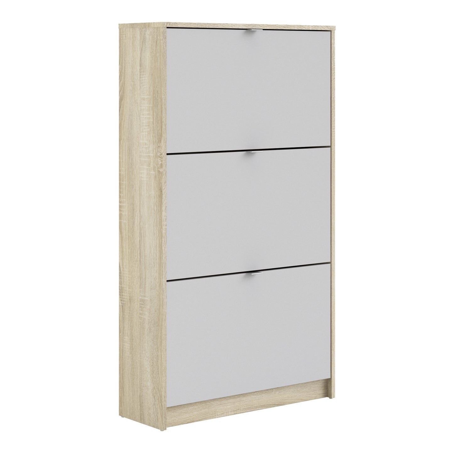 Shoes Oak Cabinet - White 3 Tilting Doors (1or2 Layers) - FURNITURE CURLS