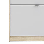 Shoes Oak Cabinet - White 3 Tilting Doors (1or2 Layers) - FURNITURE CURLS