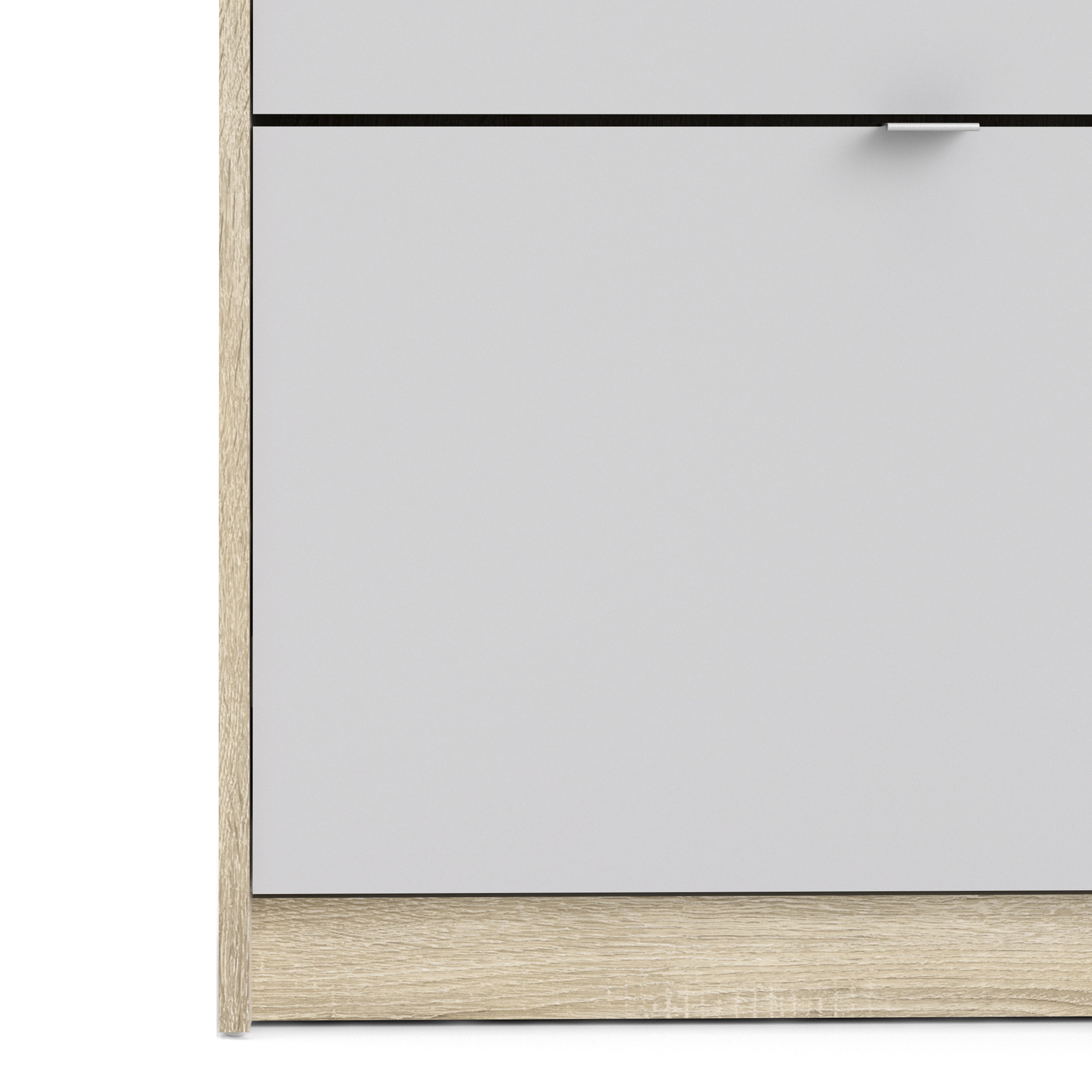Shoes Oak Cabinet - White 3 Tilting Doors (1or2 Layers) - FURNITURE CURLS