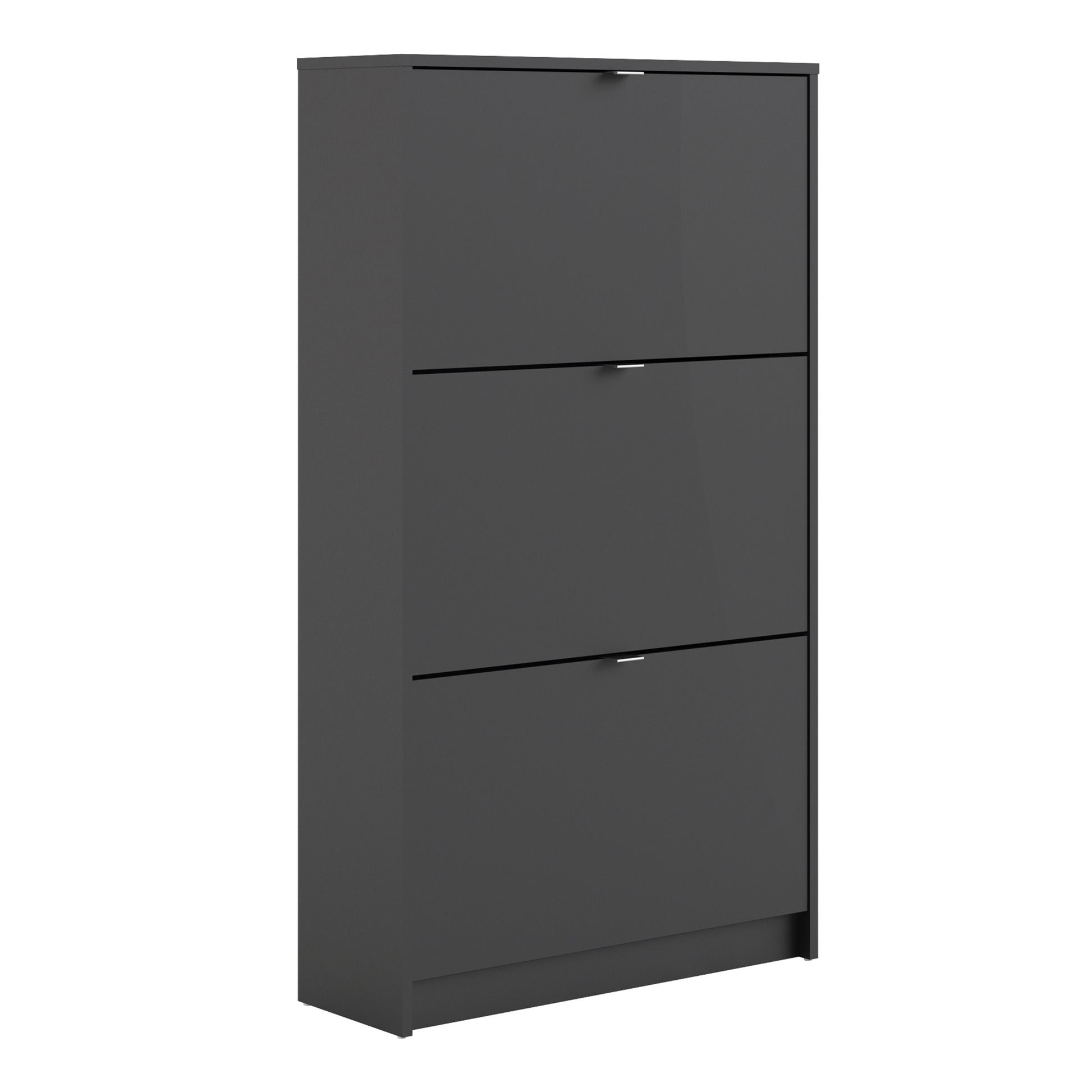 Shoes Matt Black Cabinet 3 Tilting Doors (1or2 Layers) - FURNITURE CURLS