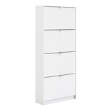Shoes White Cabinet 4 Tilting Doors (1or2 Layers) - FURNITURE CURLS