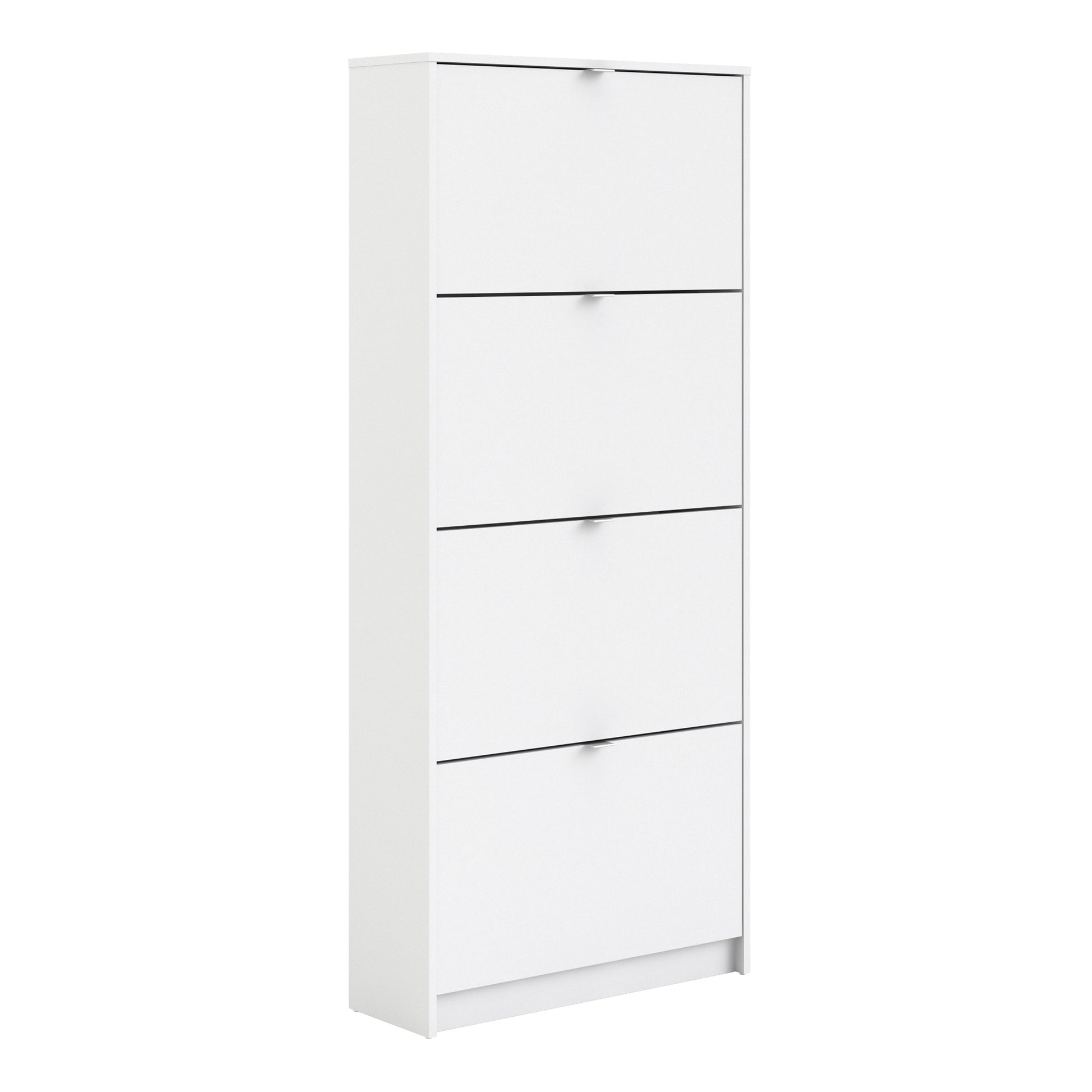 Shoes White Cabinet 4 Tilting Doors (1or2 Layers) - FURNITURE CURLS