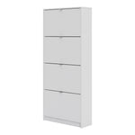 Shoes White Cabinet 4 Tilting Doors (1or2 Layers) - FURNITURE CURLS