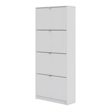 Shoes White Cabinet 4 Tilting Doors (1or2 Layers) - FURNITURE CURLS
