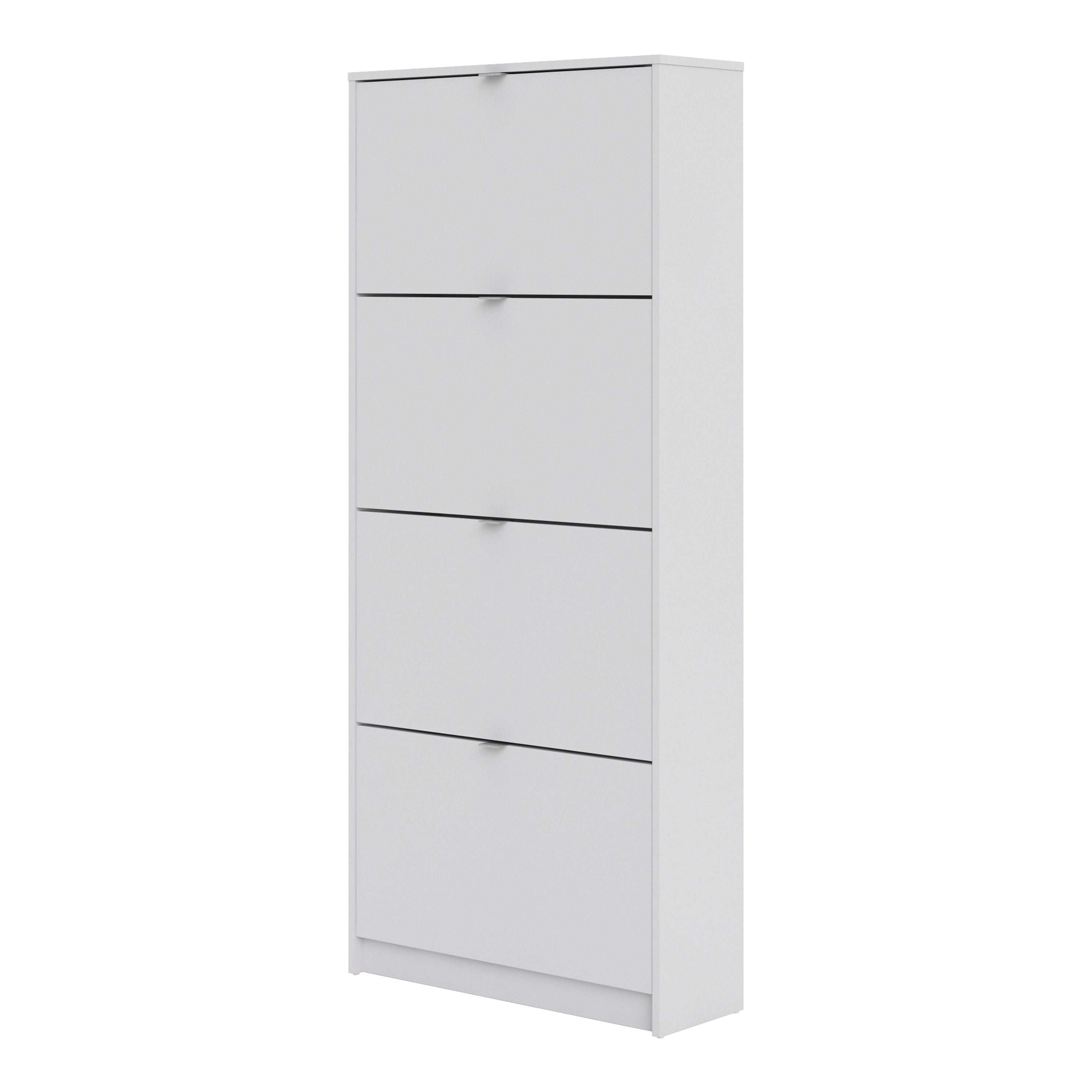 Shoes White Cabinet 4 Tilting Doors (1or2 Layers) - FURNITURE CURLS