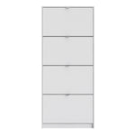 Shoes White Cabinet 4 Tilting Doors (1or2 Layers) - FURNITURE CURLS