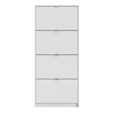 Shoes White Cabinet 4 Tilting Doors (1or2 Layers) - FURNITURE CURLS