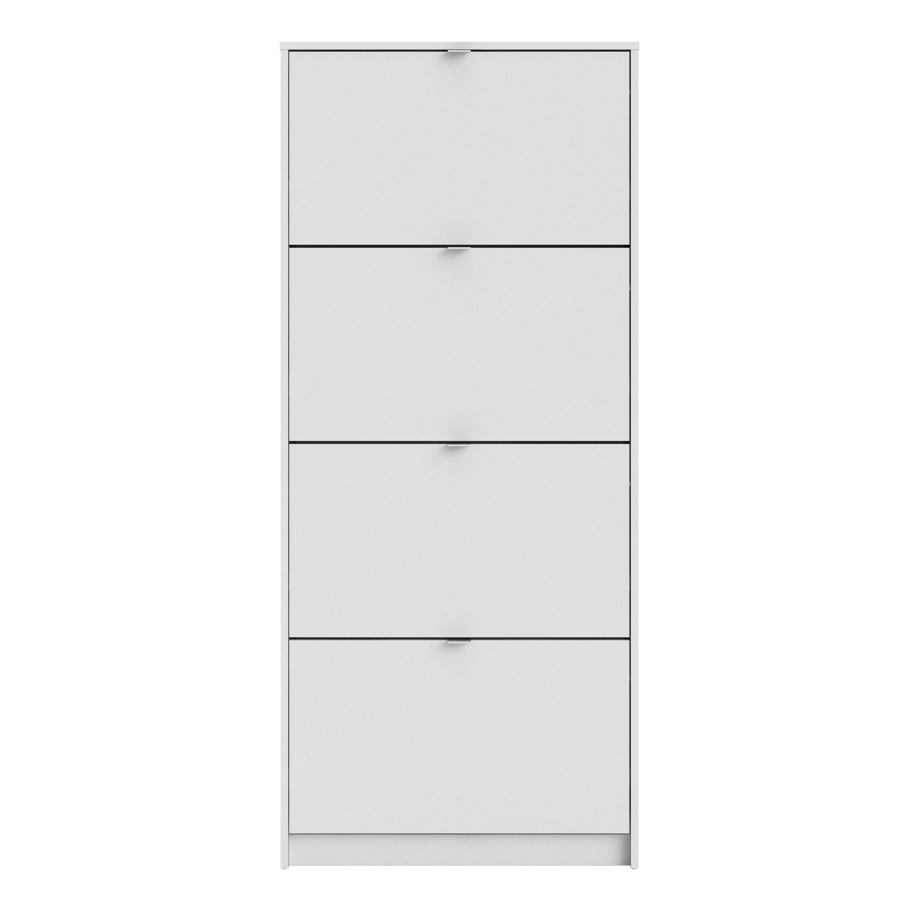 Shoes White Cabinet 4 Tilting Doors (1or2 Layers) - FURNITURE CURLS