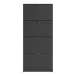 Shoes Matt Black Cabinet 4 Tilting Doors (1or2 Layers) - FURNITURE CURLS