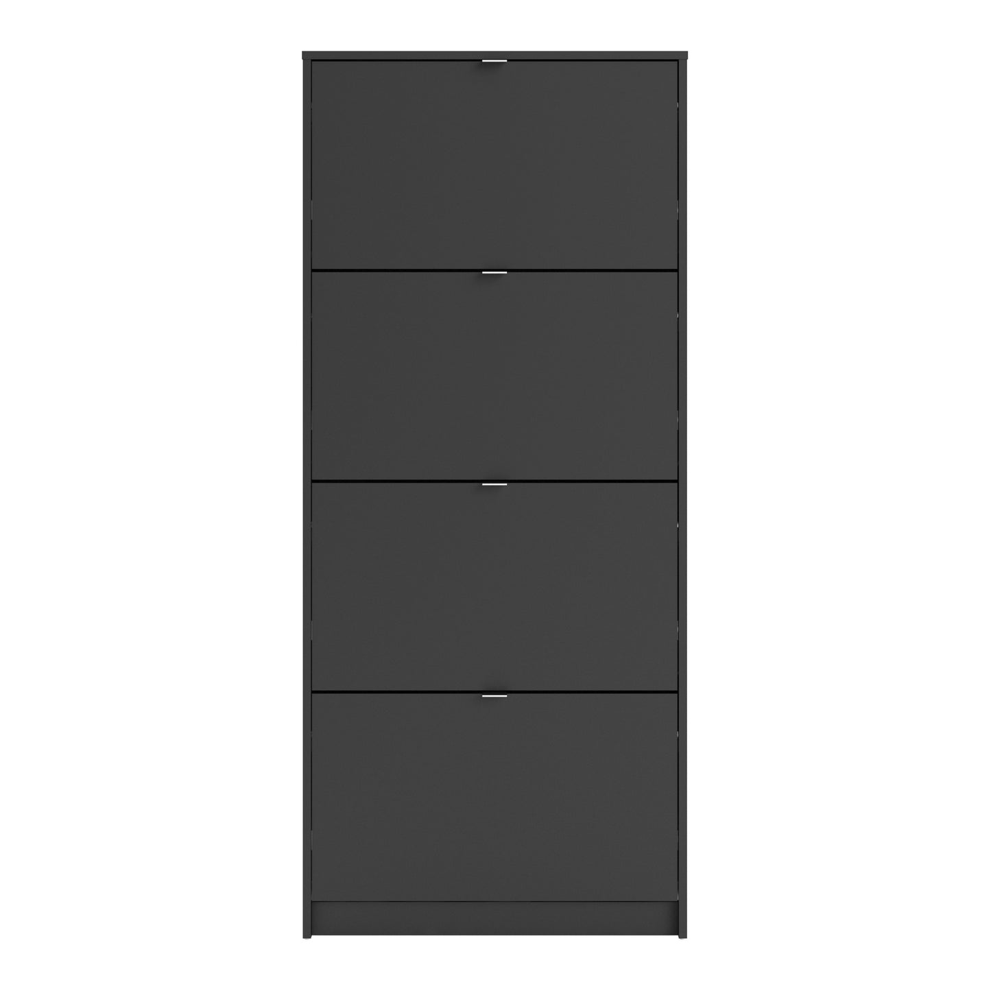 Shoes Matt Black Cabinet 4 Tilting Doors (1or2 Layers) - FURNITURE CURLS