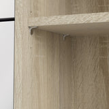 Shoes Oak Cabinet With Gloss White 3 Or 4 Tilting Doors(2layers) +1Door Or 1 Mirror Door - FURNITURE CURLS