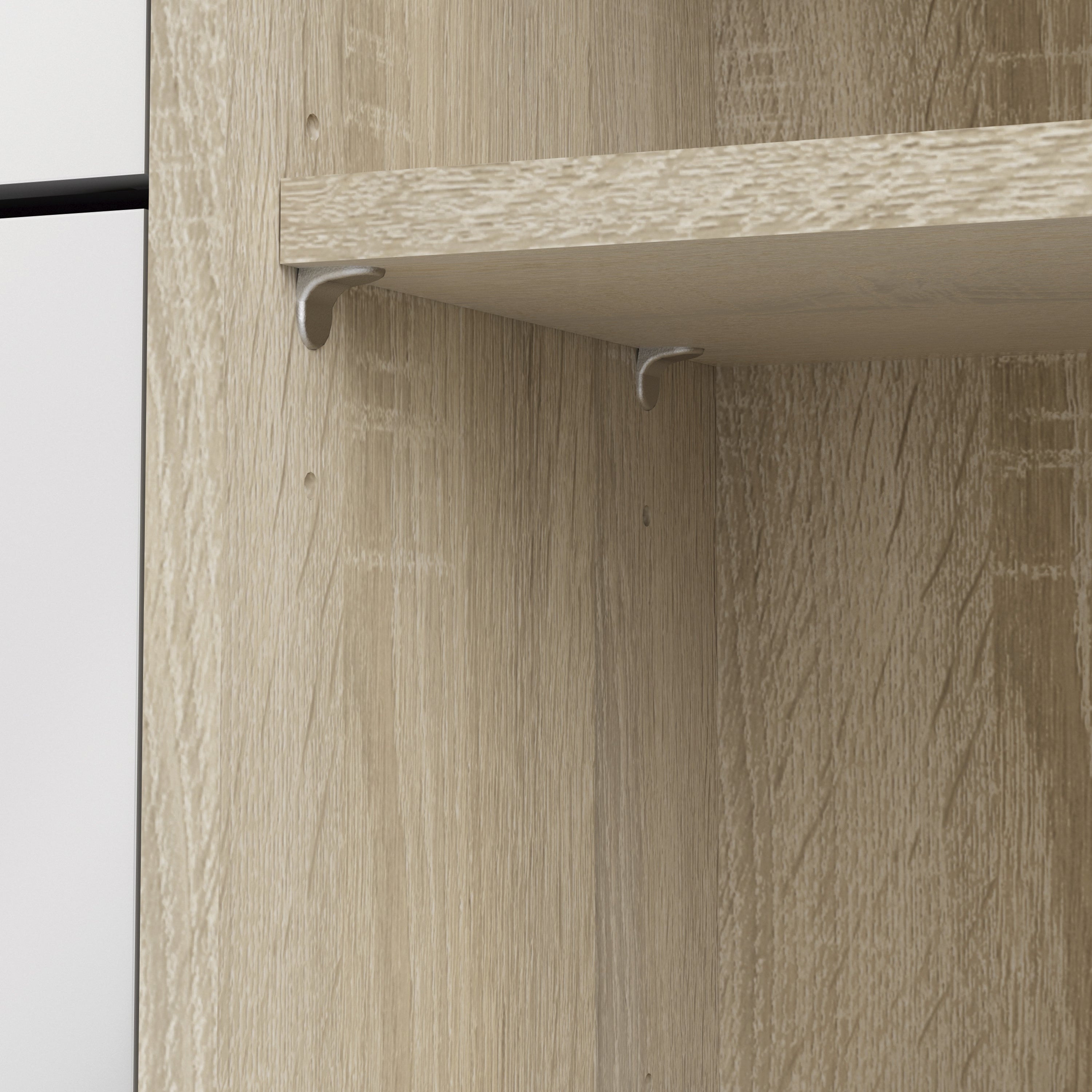 Shoes Oak Cabinet With Gloss White 3 Or 4 Tilting Doors(2layers) +1Door Or 1 Mirror Door - FURNITURE CURLS