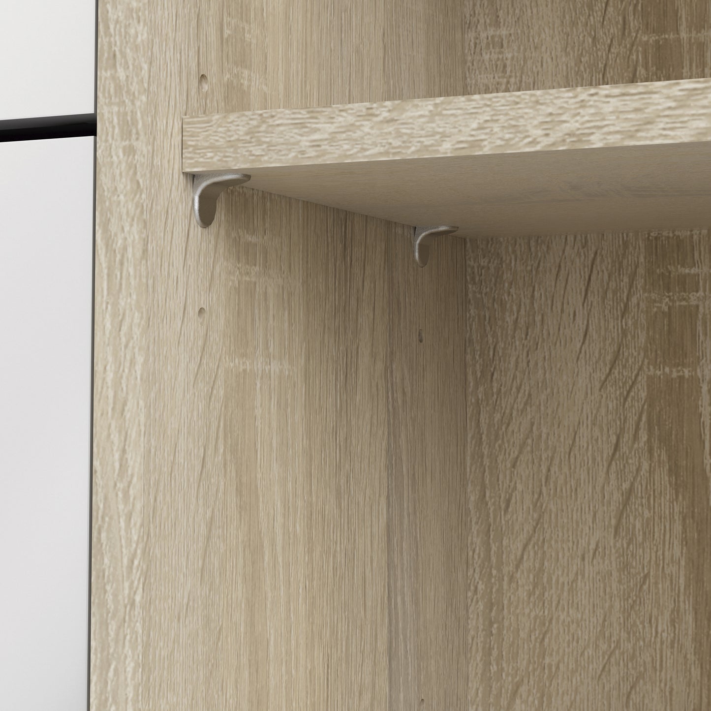 Shoes Oak Cabinet With Gloss White 3 Or 4 Tilting Doors(2layers) +1Door Or 1 Mirror Door - FURNITURE CURLS