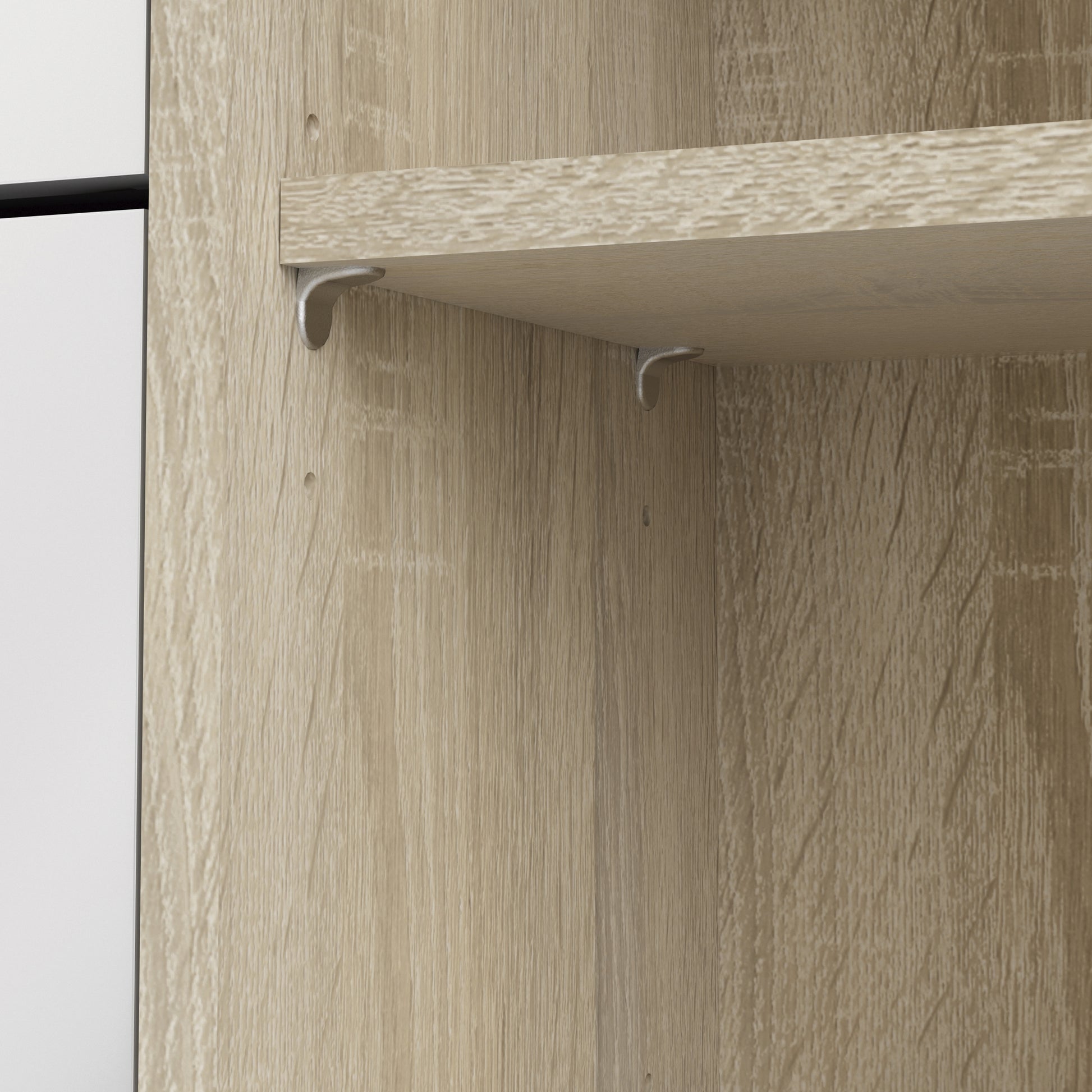 Shoes Oak Cabinet With Gloss White 3 Or 4 Tilting Doors(2layers) +1Door Or 1 Mirror Door - FURNITURE CURLS