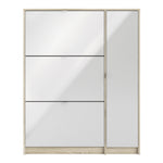 Shoes Oak Cabinet With Gloss White 3 Or 4 Tilting Doors(2layers) +1Door Or 1 Mirror Door - FURNITURE CURLS