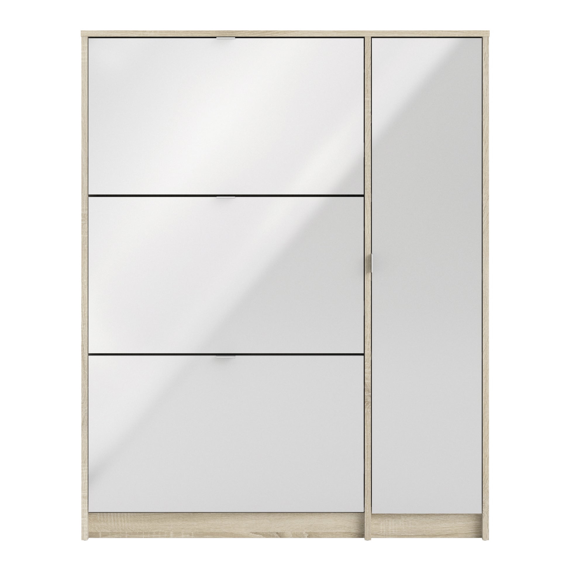 Shoes Oak Cabinet With Gloss White 3 Or 4 Tilting Doors(2layers) +1Door Or 1 Mirror Door - FURNITURE CURLS
