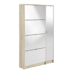 Shoes Oak Cabinet With Gloss White 3 Or 4 Tilting Doors(2layers) +1Door Or 1 Mirror Door - FURNITURE CURLS