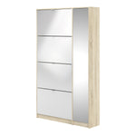 Shoes Oak Cabinet With Gloss White 3 Or 4 Tilting Doors(2layers) +1Door Or 1 Mirror Door - FURNITURE CURLS