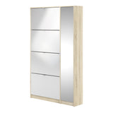 Shoes Oak Cabinet With Gloss White 3 Or 4 Tilting Doors(2layers) +1Door Or 1 Mirror Door - FURNITURE CURLS